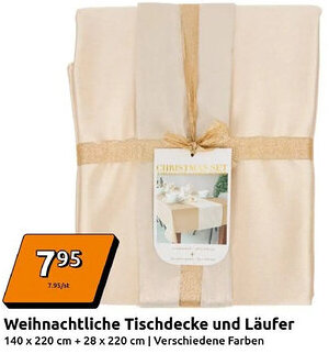 Action Weihnachtliche Tischdecke und Läufer Angebot