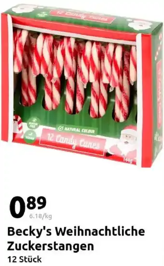 Action Becky's Weihnachtliche Zuckerstangen Angebot
