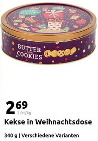 Action Kekse in Weihnachtsdose Angebot