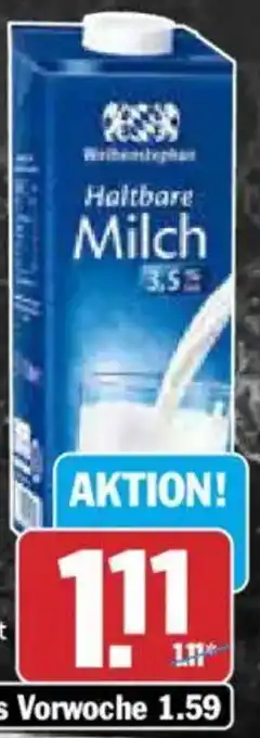 AEZ Weihenstephan H-Milch Angebot