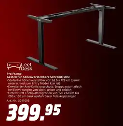 MediaMarkt Leet desk pro frame gestell für höhenverstellbare schreibtische Angebot