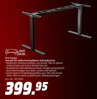 MediaMarkt Leet desk pro frame gestell für höhenverstellbare schreibtische Angebot