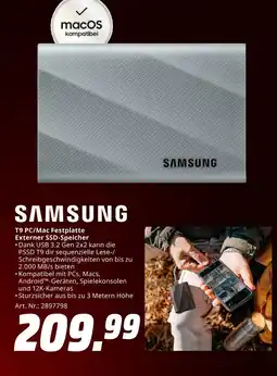 MediaMarkt Samsung t9 pc/mac festplatte externer ssd-speicher Angebot