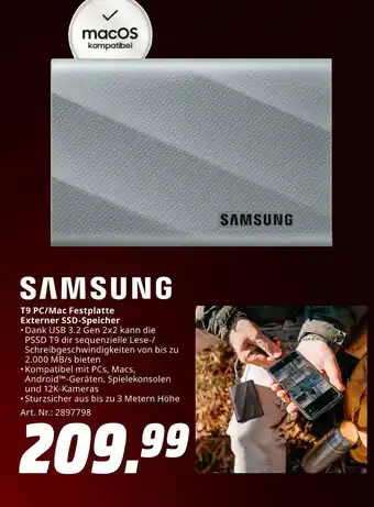 MediaMarkt Samsung t9 pc/mac festplatte externer ssd-speicher Angebot