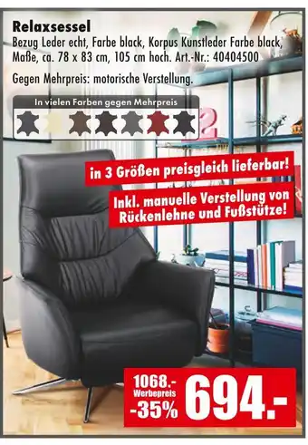 Möbel Mahler Relaxsessel Angebot