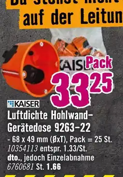 Hornbach Kaiser luftdichte hohlwand-gerätedose 9263-22 Angebot