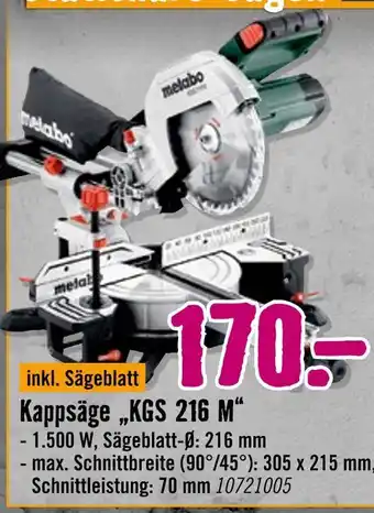 Hornbach Metabo kgs 216 m Angebot