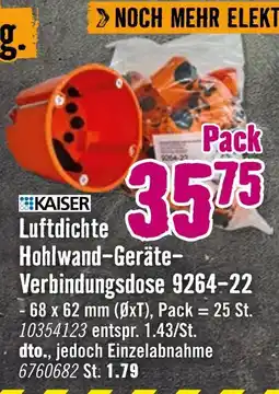 Hornbach Kaiser luftdichte hohlwand-geräte-verbindungsdose Angebot