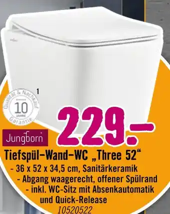 Hornbach Jungborn tiefspül-wand-wc „three 52“ Angebot