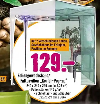 Hornbach Foliengewächshaus/faltpavillon kombi-pop-up Angebot