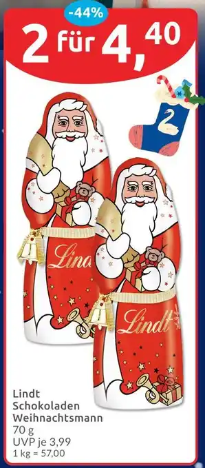 Budni Lindt schokoladen weihnachtsmann Angebot