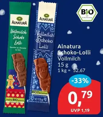 Budni Alnatura schoko-lolli vollmilch Angebot