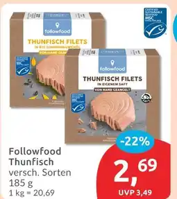 Budni Followfood thunfisch filets in bio sonnenblumenöl Angebot