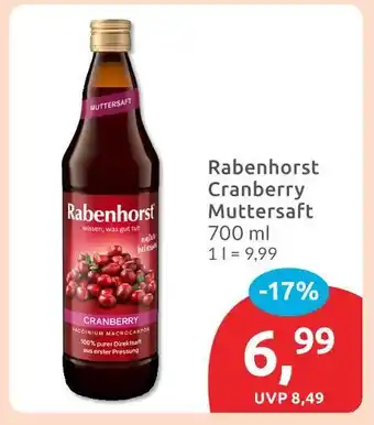 Budni Rabenhorst cranberry muttersaft Angebot