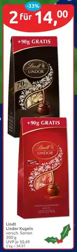 Budni Lindt lindor kugeln 70% cacao Angebot