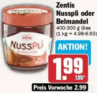 AEZ Zentis Nusspli oder Belmandel Angebot