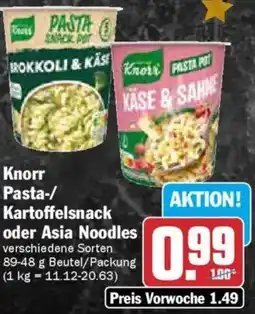 AEZ Knorr Pasta-/ Kartoffelsnack oder Asia Noodles Angebot