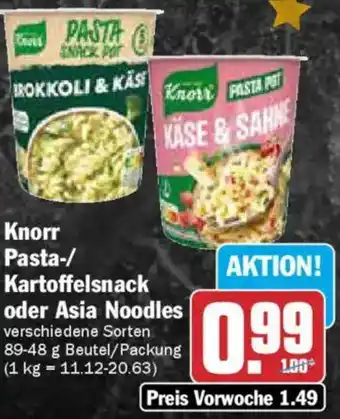 AEZ Knorr Pasta-/ Kartoffelsnack oder Asia Noodles Angebot