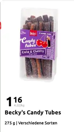 Action Becky's candy tubes cola & cherry Angebot