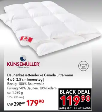 Matratzen Concord Knüsemüller daunenkassettendecke canada ultra warm 4 x 6, 2,5 cm innensteg Angebot