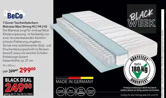 Matratzen Concord Beco 7-zonen taschenfederkernmatratze maxi strong h3 | h4 | h5 Angebot