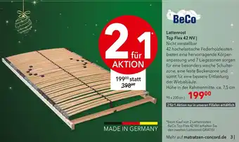 Matratzen Concord Beco lattenrost top flex 42 nv Angebot