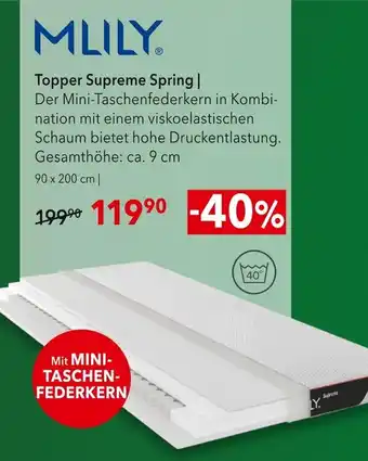 Matratzen Concord Mlily topper supreme spring Angebot