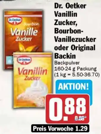 AEZ Dr. Oetker Vanillin Zucker, Bourbon- Vanillezucker oder Original Backin Angebot