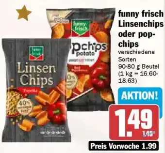 AEZ funny frisch Linsenchips oder popchips Angebot