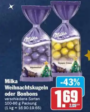 AEZ Milka Weihnachtskugeln oder Bonbons Angebot