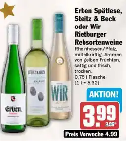 AEZ Erben Spätlese, Steitz & Beck oder Wir Rietburger Rebsortenweine Angebot