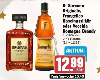 AEZ Di Saronno Originale, Frangelico Haselnusslikör oder Vecchia Romagna Brandy Angebot