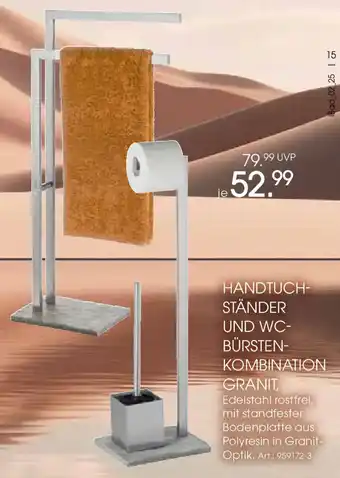Zurbrüggen Handtuch- ständer und wc- bürsten- kombination granit Angebot
