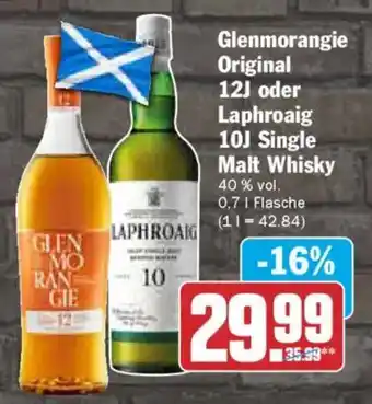 AEZ Glenmorangie Original 12J oder Laphroaig 10J Single Malt Whisky Angebot