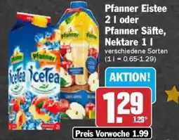 AEZ Pfanner Eistee oder Pfanner Säfte, Nektare Angebot