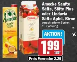 AEZ Amecke Sanfte Säfte, Säfte Plus oder Lindavia Säfte Apfel, Birne Angebot
