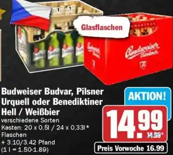 AEZ Budweiser Budvar, Pilsner Urquell oder Benediktiner Hell / Weißbier Angebot