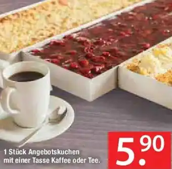 Zurbrüggen 1 Stück Angebotskuchen mit einer Tasse Kaffee oder Tee Angebot