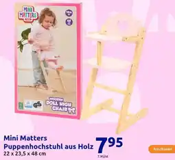 Action Mini Matters Puppenhochstuhl aus Holz Angebot