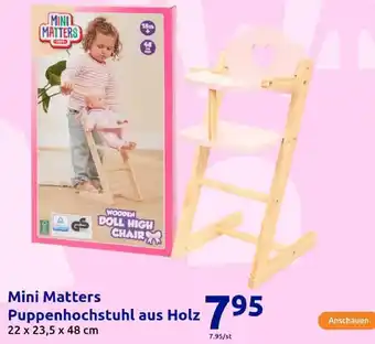 Action Mini Matters Puppenhochstuhl aus Holz Angebot