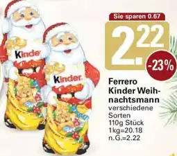 WEZ Ferrero Kinder Weihnachtsmann Angebot
