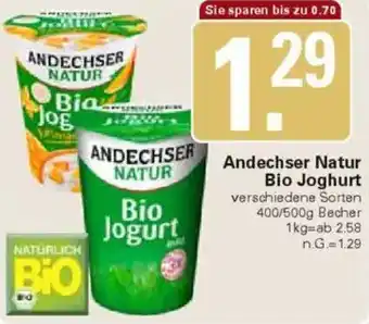 WEZ Andechser Natur Bio Joghurt Angebot