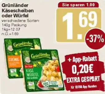 WEZ Grünländer Käsescheiben oder Würfel Angebot