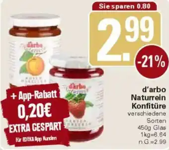 WEZ d'arbo Naturrein Konfitüre Angebot