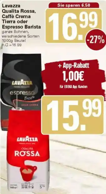 WEZ Lavazza Qualita Rossa, Caffè Crema Tierra oder Espresso Barista Angebot