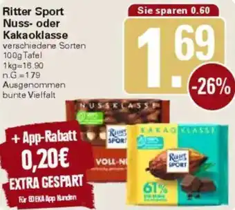 WEZ Ritter Sport Nuss- oder Kakaoklasse Angebot