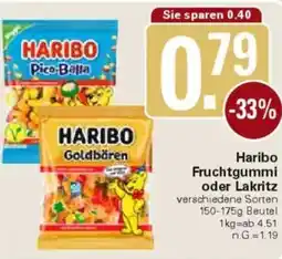 WEZ Haribo Fruchtgummi oder Lakritz Angebot