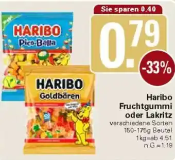 WEZ Haribo Fruchtgummi oder Lakritz Angebot