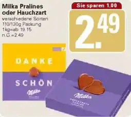 WEZ Milka Pralines oder Hauchzart Angebot