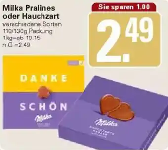 WEZ Milka Pralines oder Hauchzart Angebot